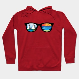 Sunglasses with Beach and Mountains Hoodie